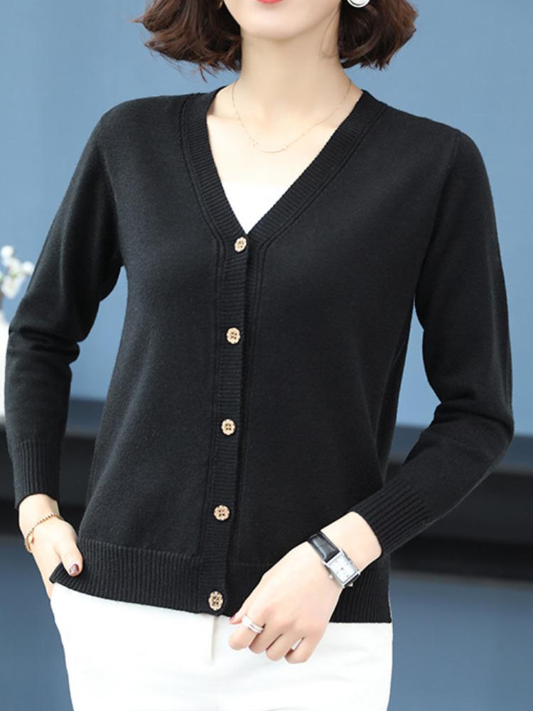 Autumn/Winter Women's Knitted V-Neck Cardigan