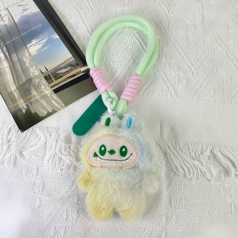 

Красочный плюшевый кулон-кукла BUBU, шнурок для подвешивания на мобильный телефон, плетение, короткий браслет на запястье для рюкзака, подвесное украшение зелёный