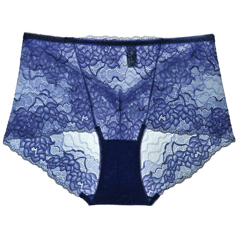 Women's High Waist Lace Boxer Briefs Sheer Mesh Sexy Underwear Breathable Multicolor Panties