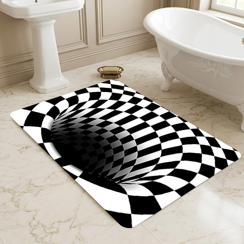 Checkerboard Illusion Living Room Nonslip Area Rug Soft Carpet For Bedroom Game Playroom Sofa Office Home Decor Doormat Christmas Gift C9301833