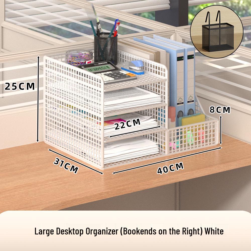 Multi-Layer Desk Organizer for Office Supplies and File Storage