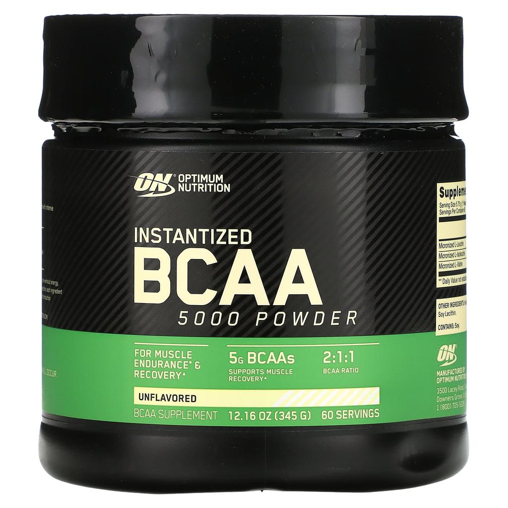 Optimum Nutrition Instant BCAA 5000 Powder, Unflavored, 12.16 Oz (345 G)