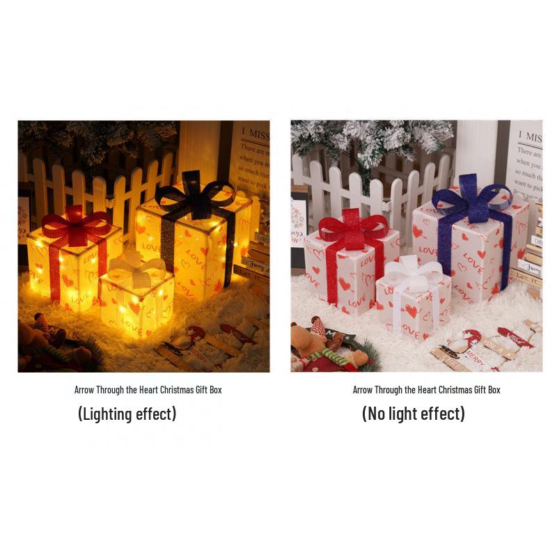 Cross-Border Christmas Luminous Gift Box Set: Outdoor Decorative Lights for Courtyard & Mall Display