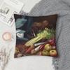 Oil painting fruits and vegetables Pillow Case Square Double-Sided Printing Short Plush Sofa Cushion Cover Bedside Pillow