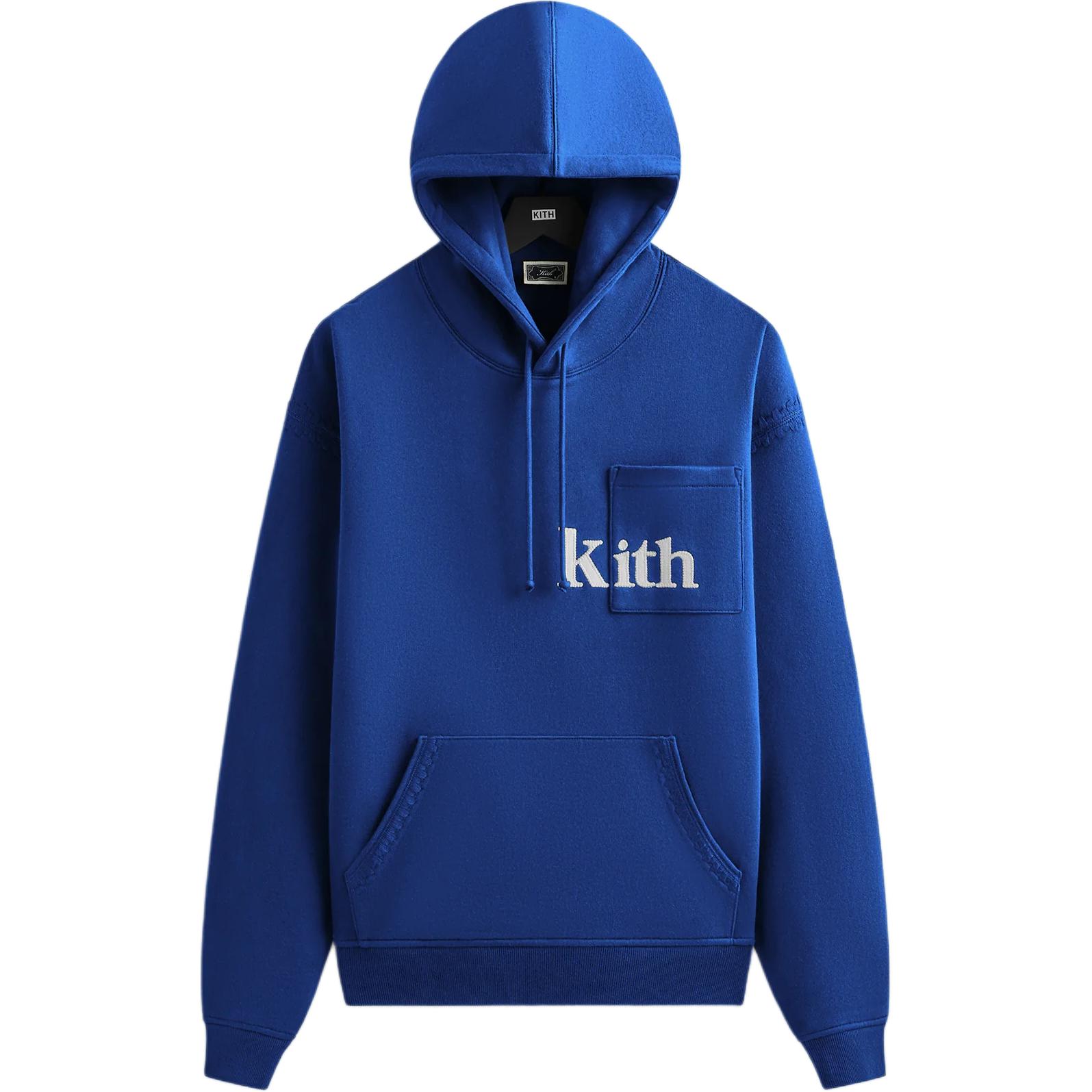 

Kith Ss25 Quinn Cotton Hooded Fashion Versatile Pullover Long Sleeve Sweatshirt Men sweatshirt Blue KHM033589-412 M