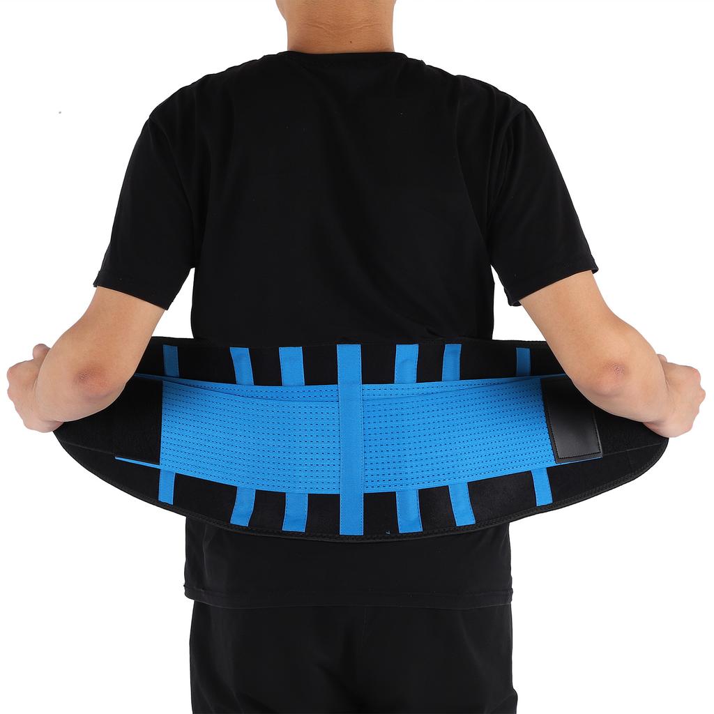 Breathable Warming Waistband Soft Adjustable Abdominal Wrap Waist Back Support BeltBlue L
