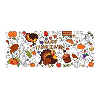 Affiche/Nappe géante à colorier pour Thanksgiving - Loisirs créatifs de Thanksgiving pour enfants - Bannière à colorier en papier de 30 x 72 pouces - Jeux et activités pour enfants - Cadeaux