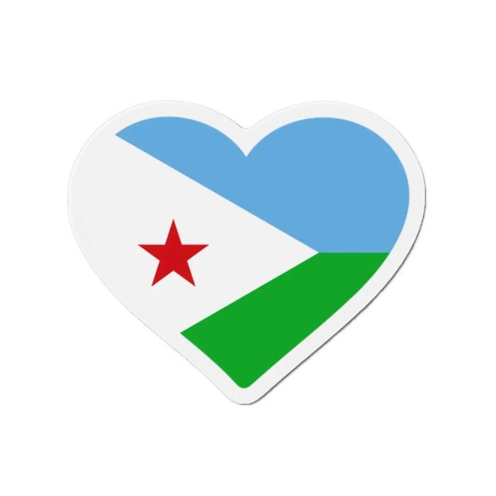 Aimant Coeur Drapeau Djibouti - Multicolore - 10 Cm - 50 Pièces - Résine Synthétique - Mixte