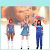 Chucky Cosplay Kostüm mit Polyesterstoff für Frauen Bühnenauftritt