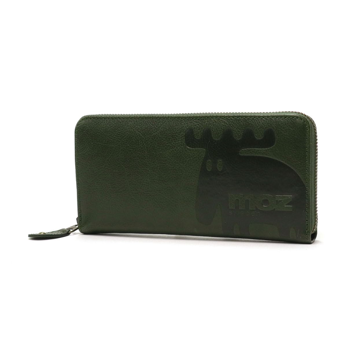 

Elk Round Zipper Long Wallet Green [Mozu] ZNWE-86121