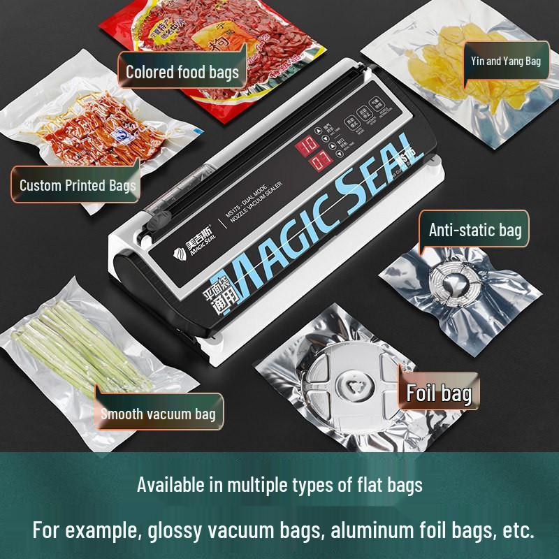 Compact Food Vacuum Sealer, 5mm Sealing Width, Ideal for Plastic Bags and Household Use, Free Shipping