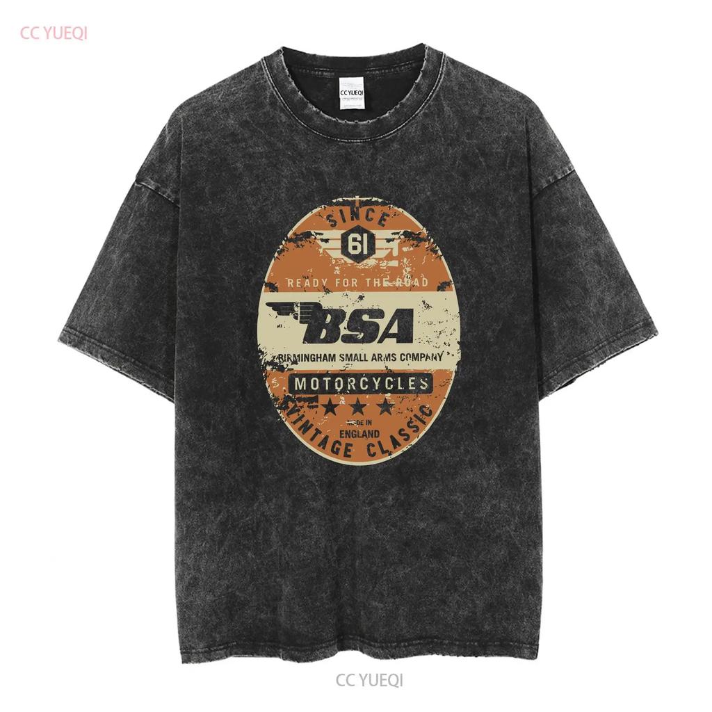 Licensed B S A Motorcycles Birmingham Small Arms Co BIG TALL 3XL 5XL T Shirt long or short sleeves vintage Washed homme