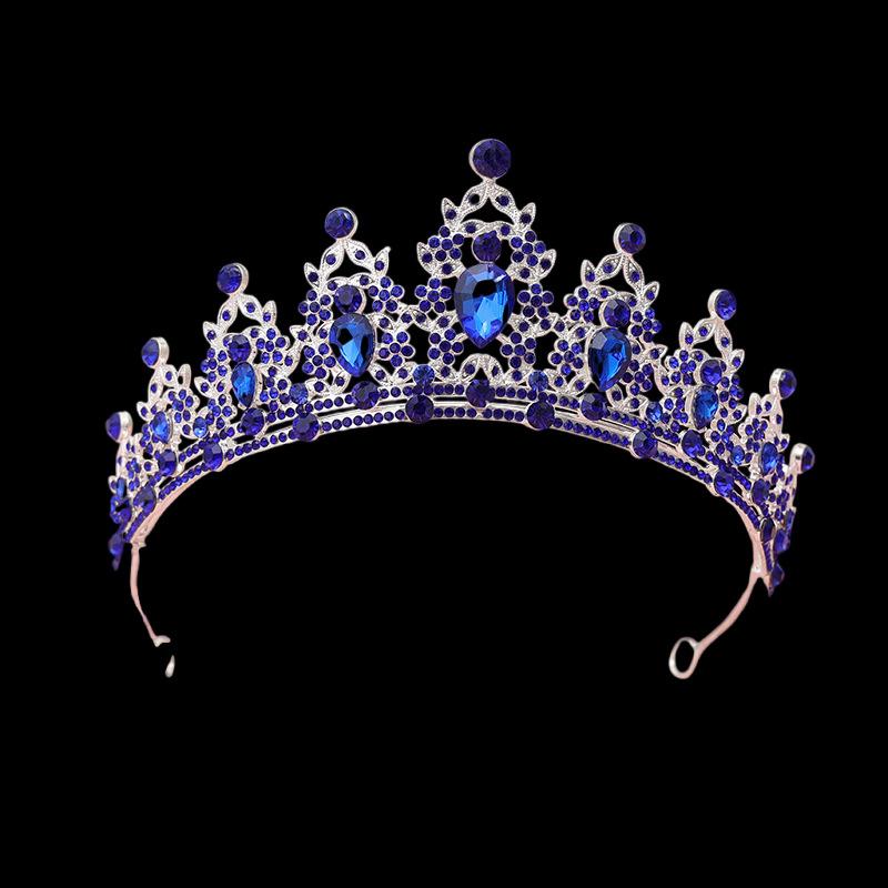 Wedding and Birthday Headband Leaf Inlaid with Rhinestone Crystals Colorful Princess Bridal Accessories