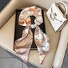 Spring, Autumn and Summer Silk Scarf Small Long Thin Decorative Shirt Bevel Scarf Thin Narrow Neck Protection Fashion Korean Scarf