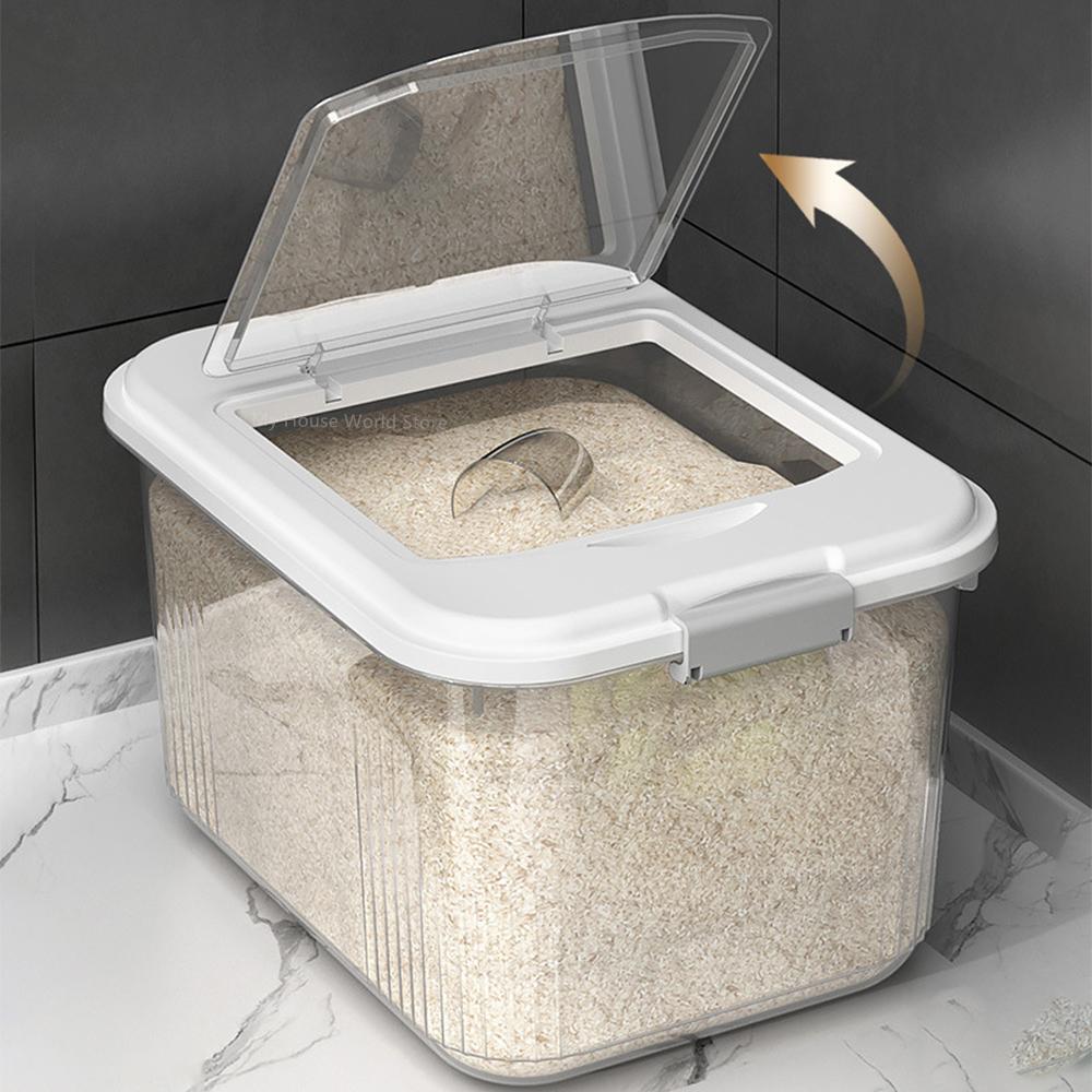 Reisbehälter zur Aufbewahrung in der Küche, insektensicher, feuchtigkeitsbeständig, versiegeltes Glas mit Deckel für die Küche, Behälter zur Aufbewahrung von Haustier- und Hundefutter