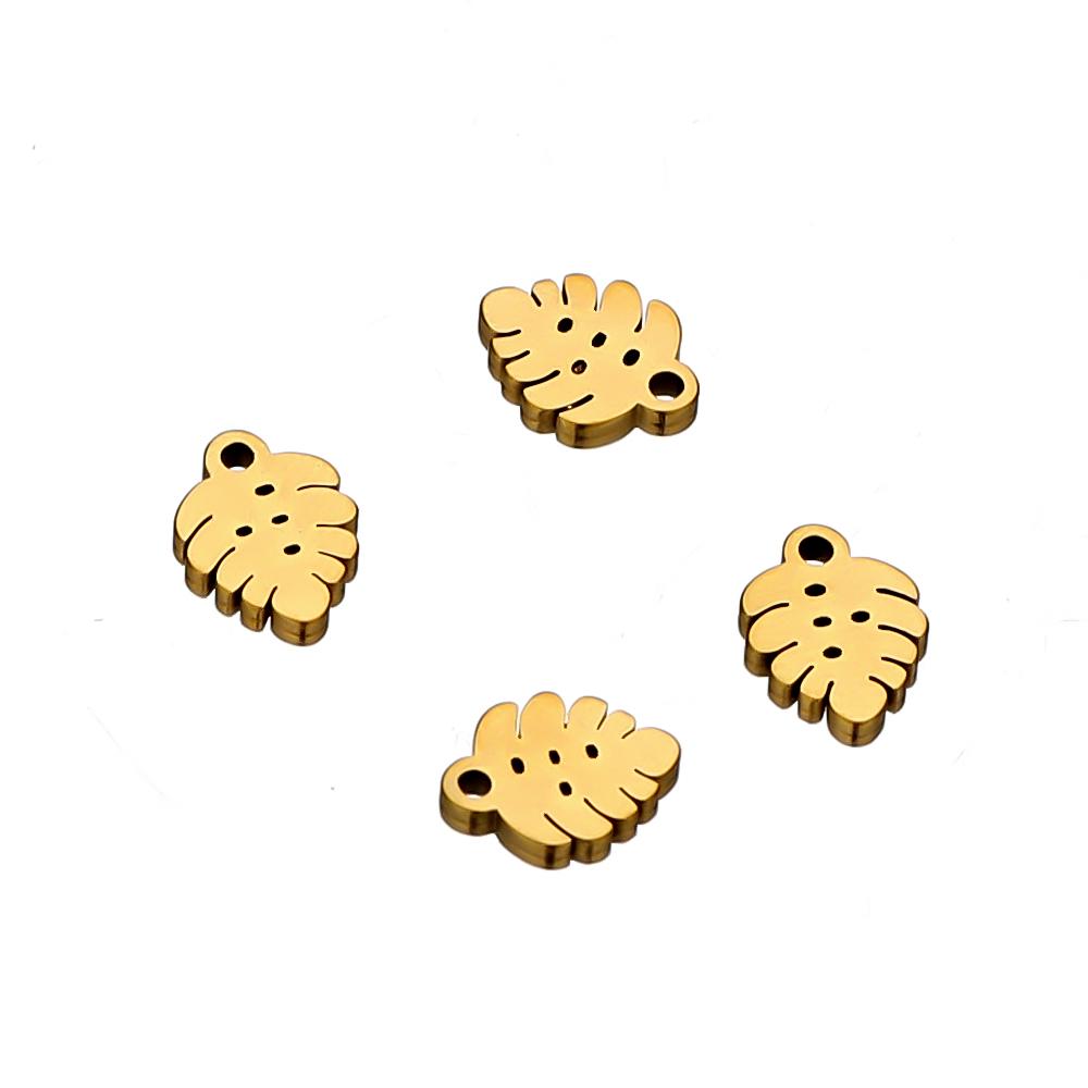 20 pièces Acier Inoxydable Couleur Dorée Pendentifs Tournesol Petites Feuilles Breloques DIY Collier Fabrication de Bijoux Accessoires Bracelet