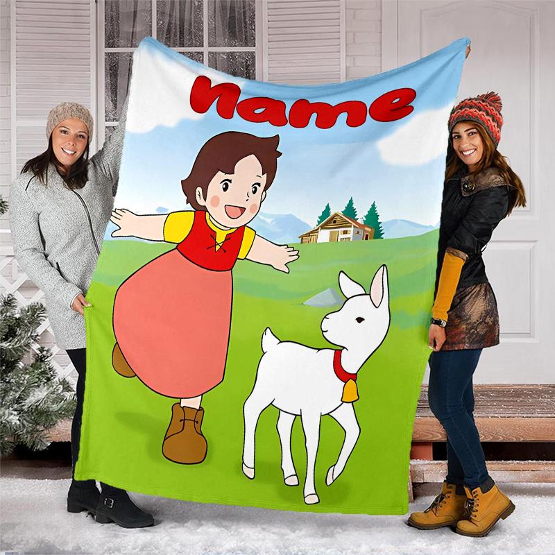 Personalized Custom Name Blanket - Heidi Print Design,Blanket for Sofa,Bed,Travel,Camping - Soft and Warm, Great Gift