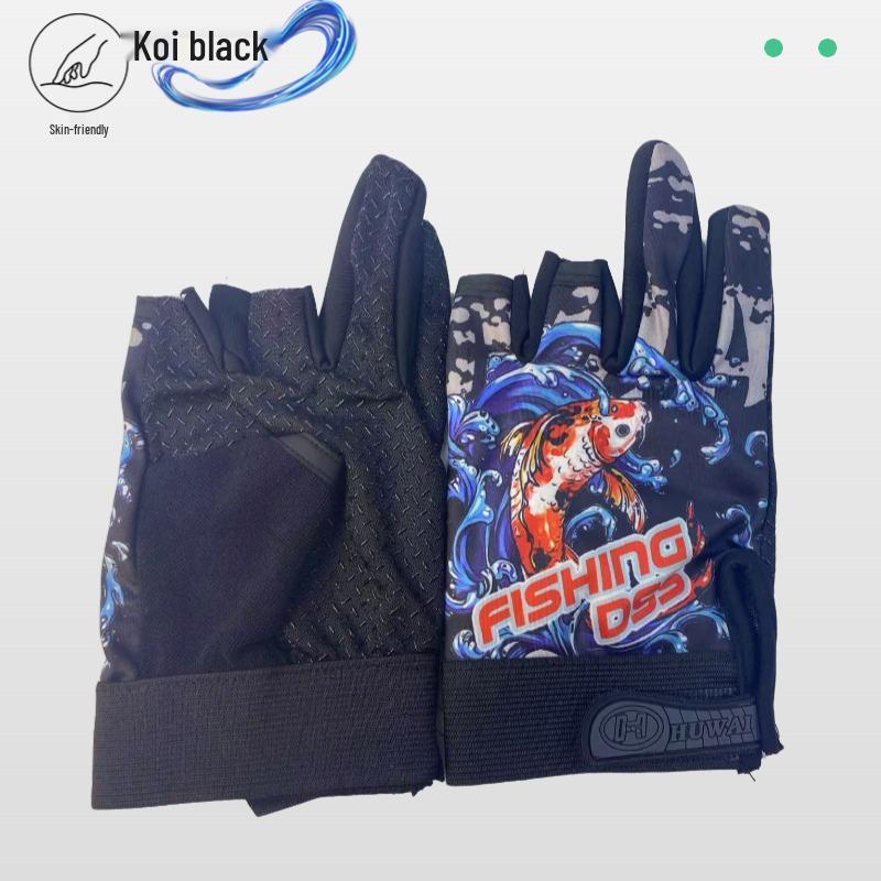 Quick-Dry Sun Protection Fishing Gloves, Three-Fingerless, Breathable & Anti-Prick for Outdoor Sea & Fly Fishing
