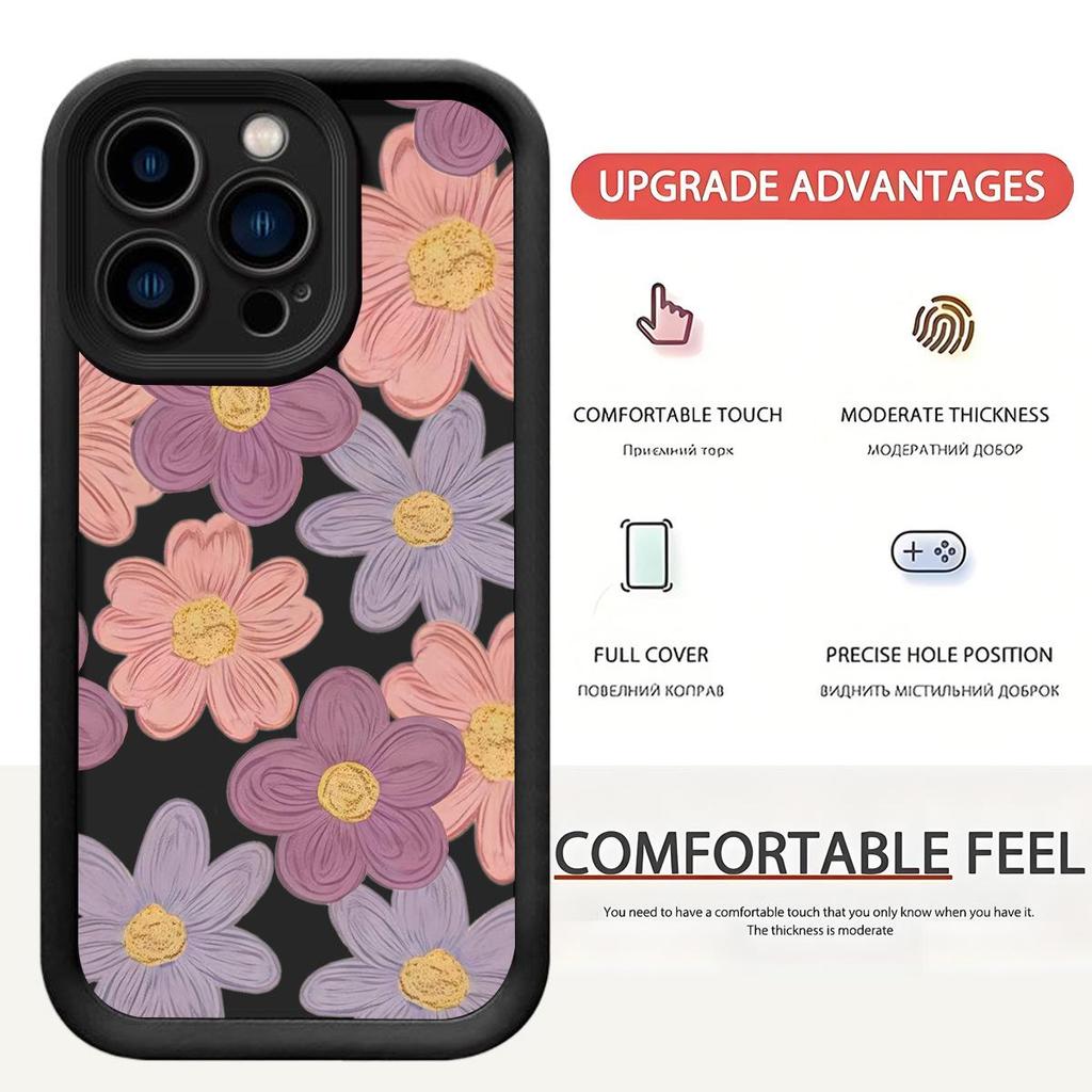Ink Flower Sky Eye Black Groove iPhone 15/16/17 Case