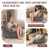 Sitzsack, Sitzsack für Erwachsene und Kinder, für Wohnzimmer, Schlafzimmer, Spielzimmer, Büro - Mittel (Hellgrau)