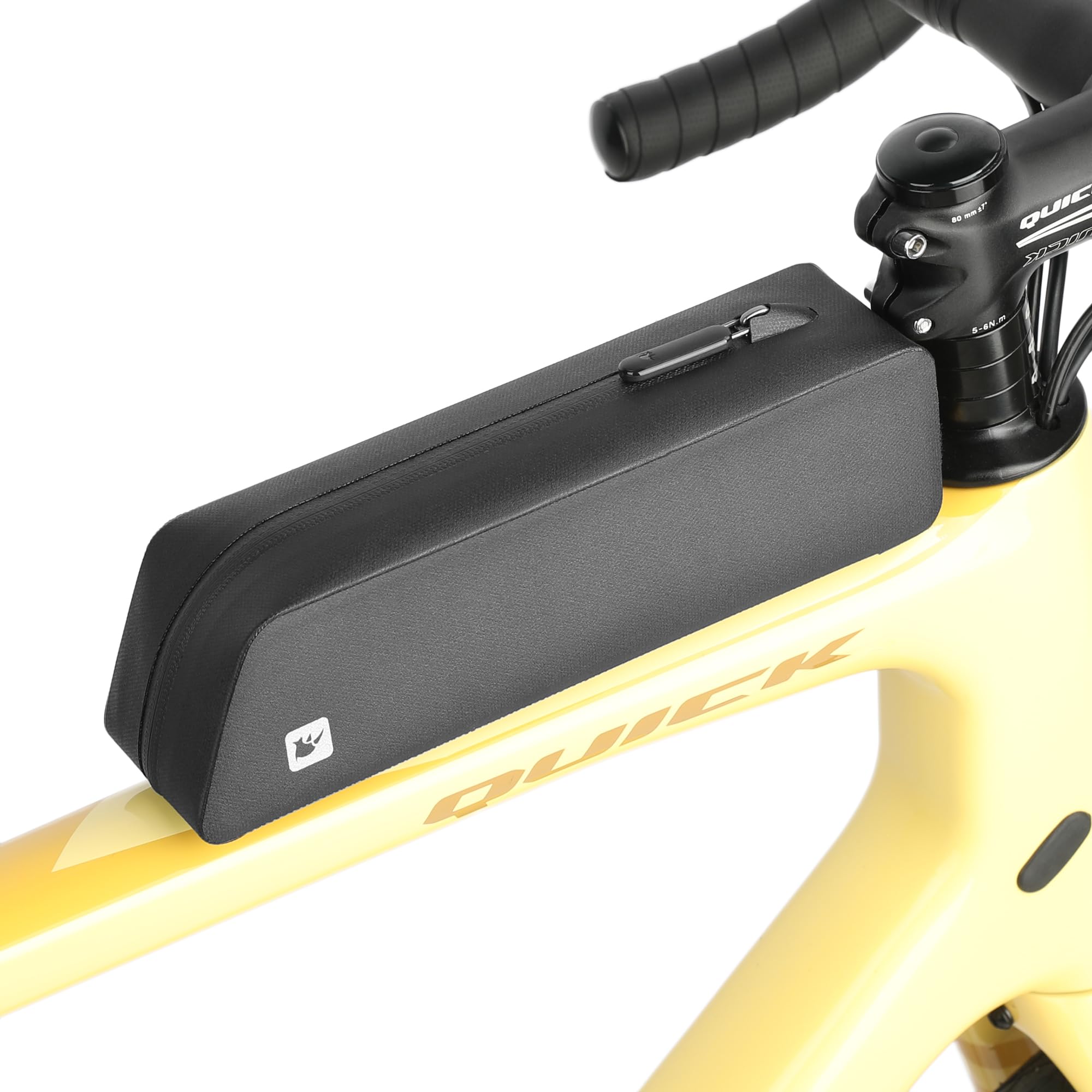 

Rhinowalk Top Tube Bag, Frame Bag with Zipper, Fully Waterproof, Professional Cycling Accessory for Mountain/Road Bikes, Black
