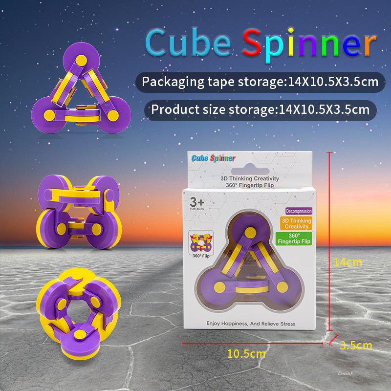 

Вращающийся на 360 градусов кубик Рубика, настольная игрушка для творчества, декомпрессионная переворачивающаяся головоломка, развивающая мышление жёлтый