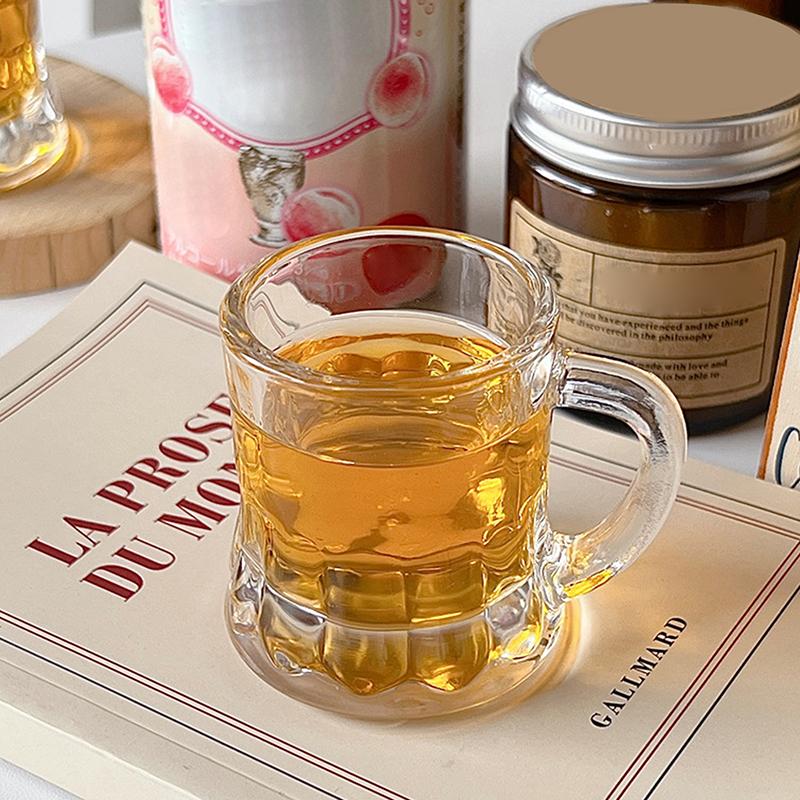 50Ml Mini Crystal Clear Beer Whiskey Glasses Durable Thickened Glasses Cute Coffee Mug Korean Sake Cups Barware Dining Bar