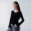 Lee Women's Slim Fit Ribbed Knit Cardigan with Flared Tie Cuffs