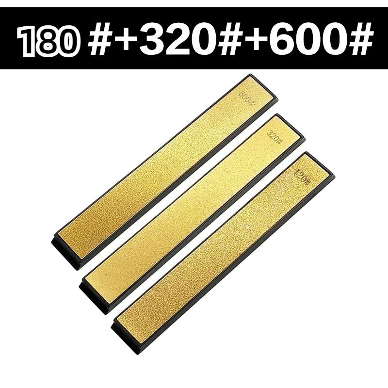 

3 шт. 160*20 мм гальванизированный позолоченный титановый алмазный точильный камень фиксированный угол точилка аксессуары наборы точильных камней популярные gold model