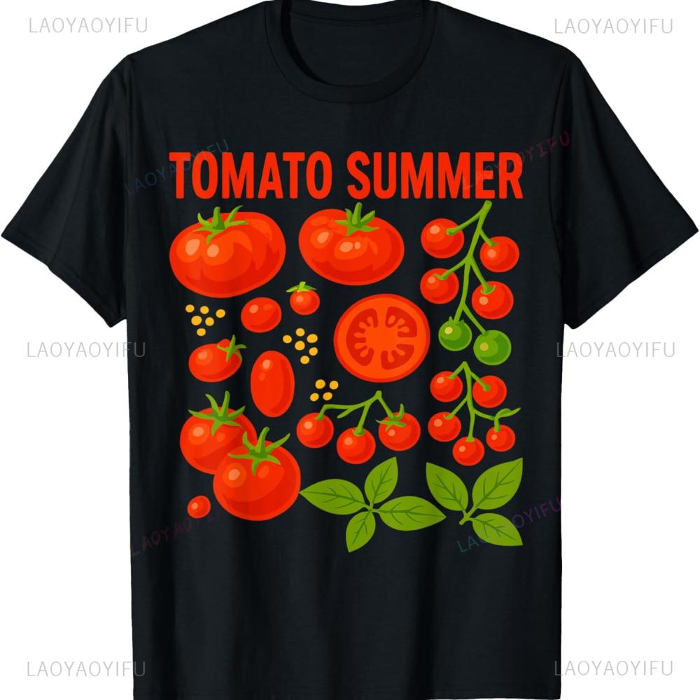 

Tomato Girl Tshirt Summer Tomato Funny Fruit Trendy Aesthetic T Shirt Leisure Rural Enthusiast Women Short Sleeve Printed Shirt 4XL