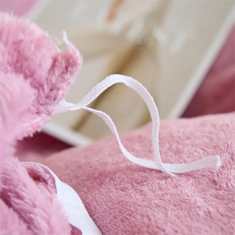 Thickened autumn and winter solid color double-parcel milk fleece warm quilt cover