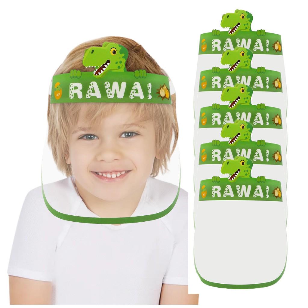 Children Transparent Isolation 3D Cartoon Face Shield 5pcs Set for Kids Adjustable Protective Face Covering with Animal Designs