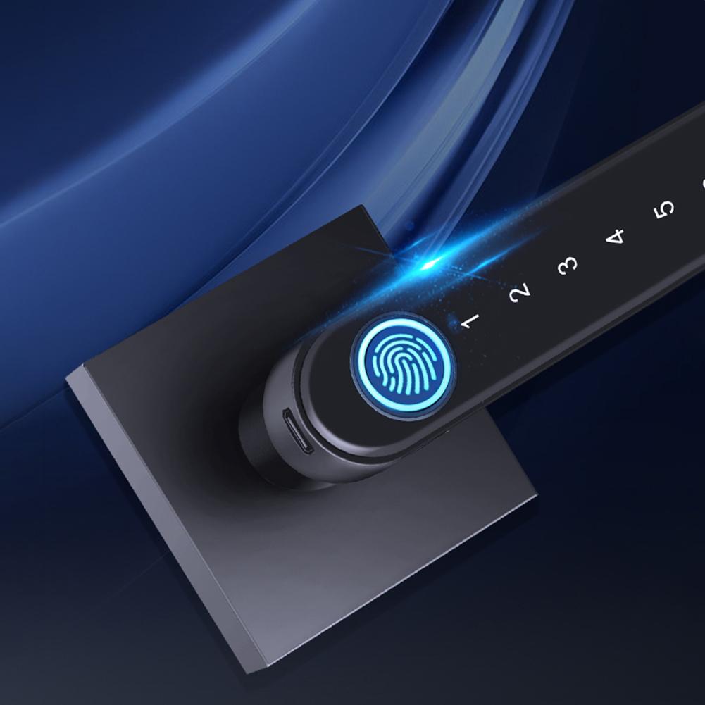 Fingerprint Password Door Lock TTLock App Control Biometric Lever Handle Lock Electronic Door Locks for Home Office with Keys