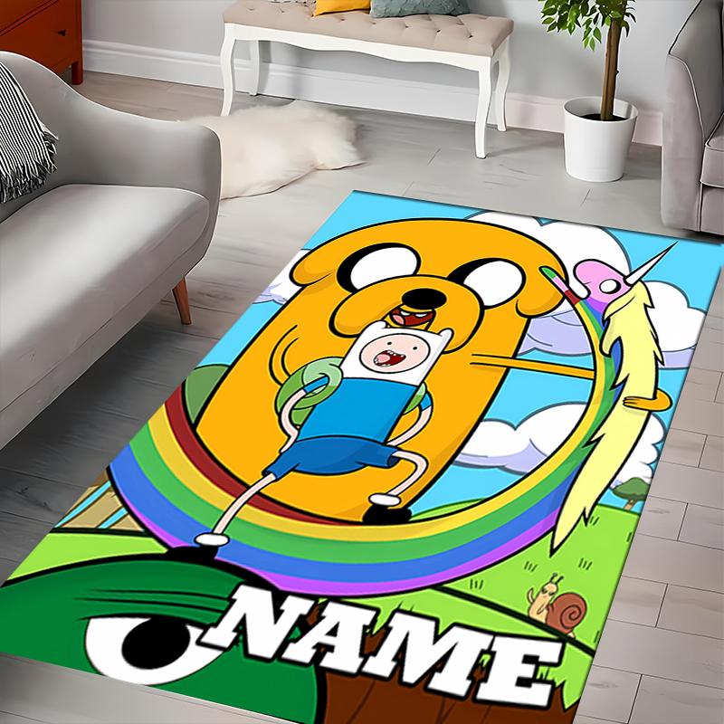 Custom Personalization Adventure Time Area Rug - Perfect For Kitchen, Bathroom,Laundry Room Decor Large Size Available,Gift All Seasons