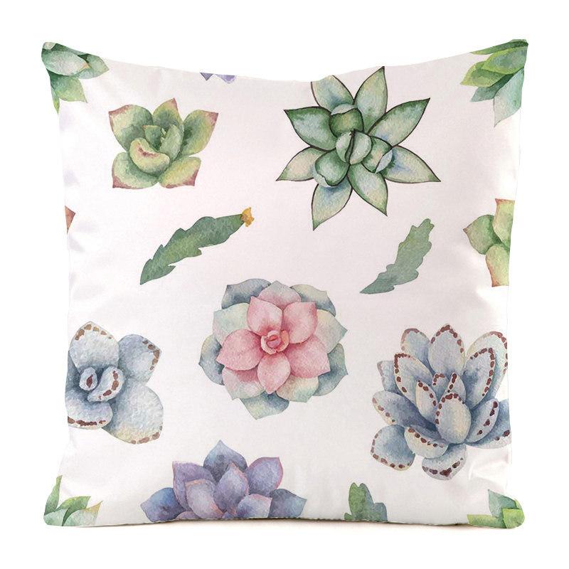 "Fresh and Gentle" Cactus Collection Digital printing short plush pillow covers for car sofa office cushion cover home goods