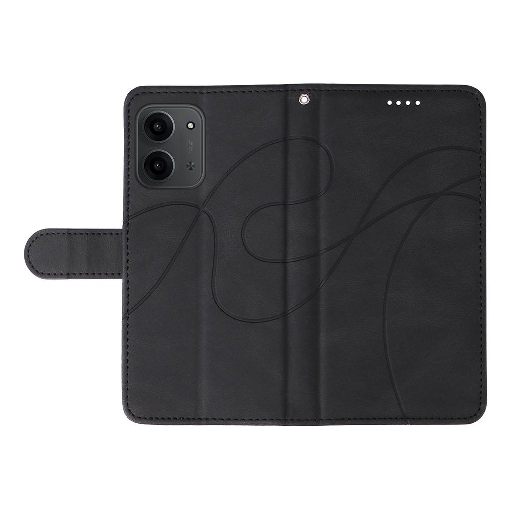 Pro Xiaomi Redmi 15C 4G (171 mm) Kožené pouzdro na peněženku Kryt na telefon Stojánek s designem zakřivených linií