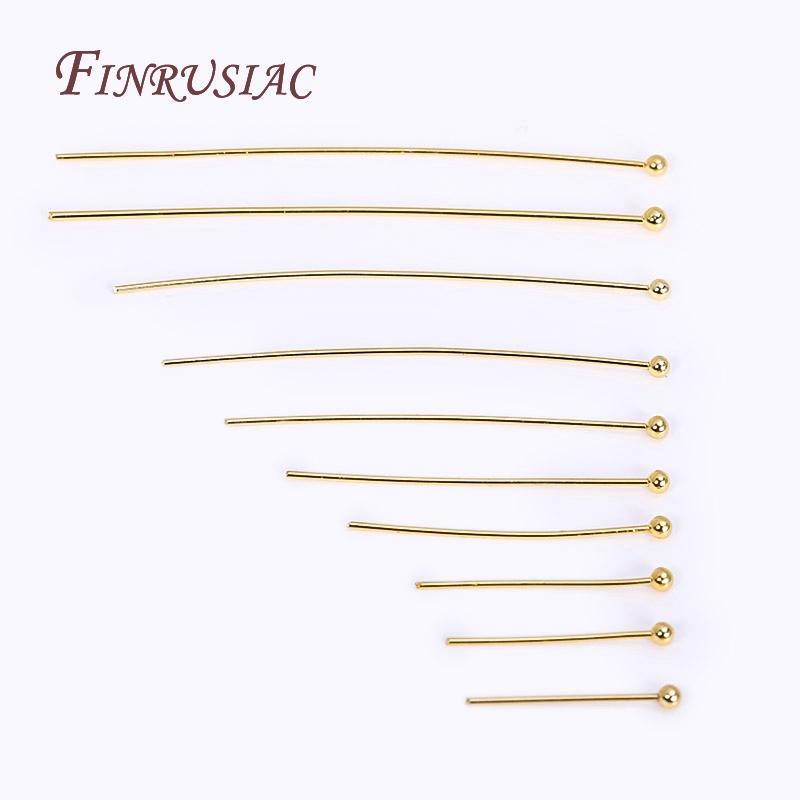 50 Pcs/lot 18K Gold Plated Silver Plated Brass Ball Head Pins For Jewelry Making,Multi Size Ball Head Pin For DIY Earrings