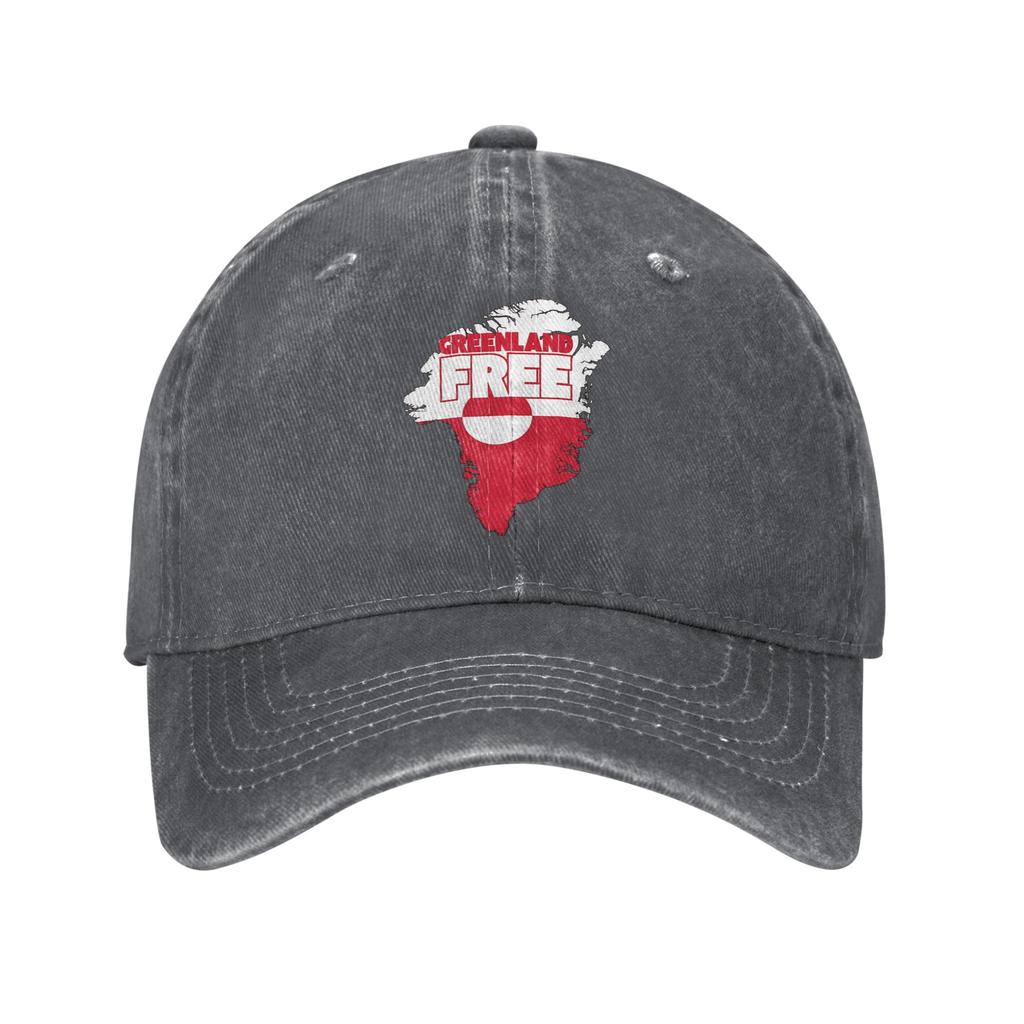 Summer Greenland Map Baseball Cap Sun  Sunscreen Design Washed Trucker Hat Women Unisex Vintage Tennis Skate Baseball Caps