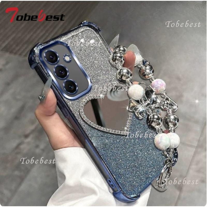 Love Mirror Bracelet Shockproof Plating Case for Samsung Galaxyu A17 A07 A16 A26 A36 A56 A06 A15 A25 A35 A55 A14 A24 A34 A54 5G