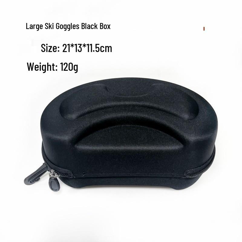 Durable Black Zipper Eyeglass and Ski Goggle Case - Extra Large, Drop-proof, Portable