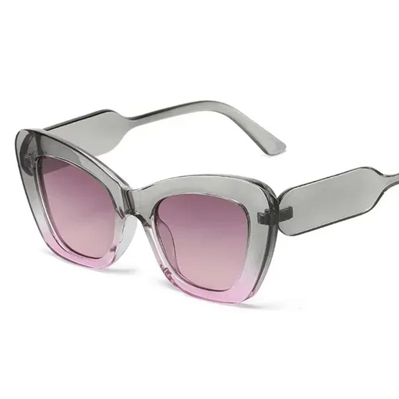 New Cat Eye Sunglasses Women Cool Brand Designer Colorful Sun Glasses Female Male Square Gradient Outdoor Eyewear