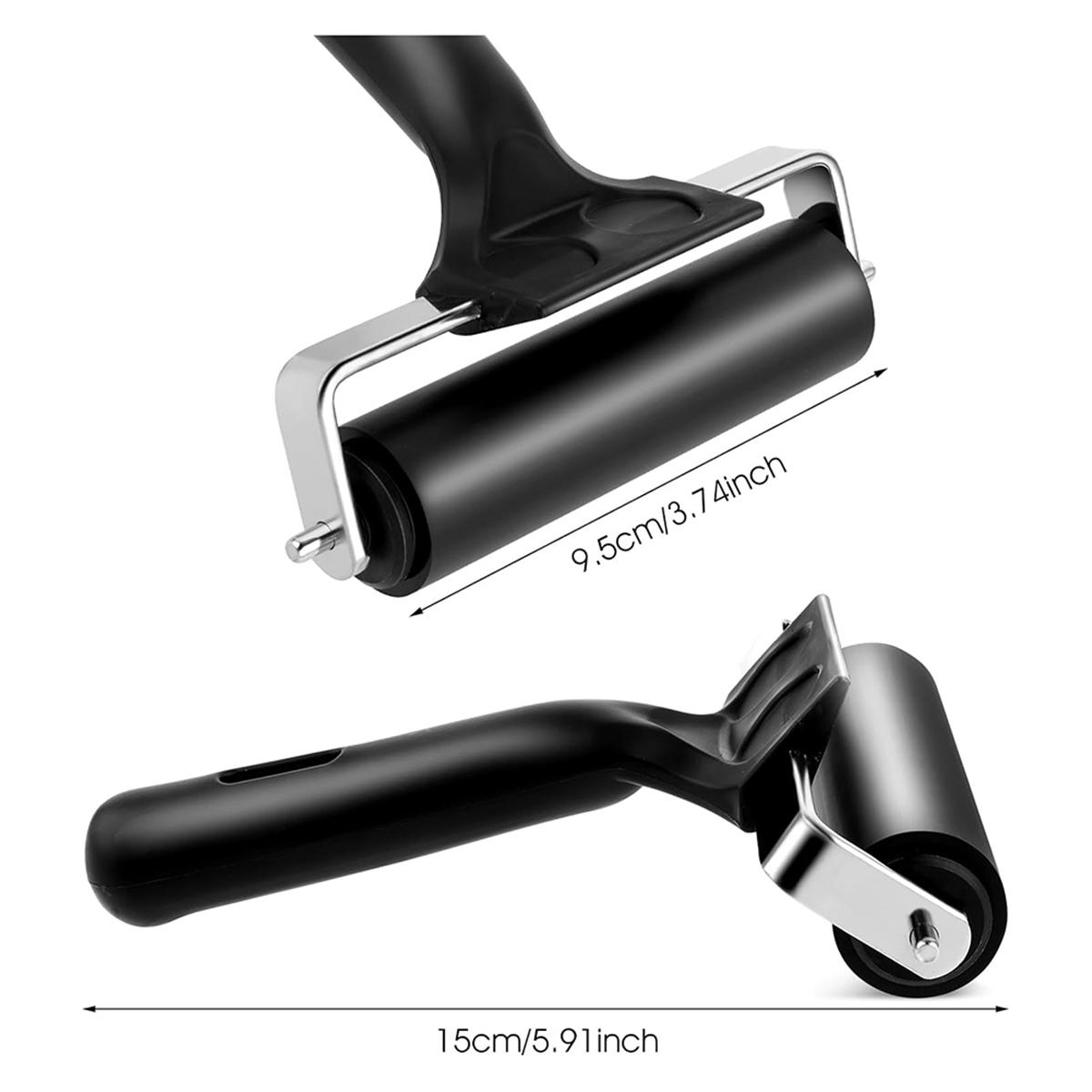 Thinp Rubber Roller,Brayer Rollers for Crafting 3.74inch Rubber Roller Black for Crafting Printing Inking and Stamping NONE
