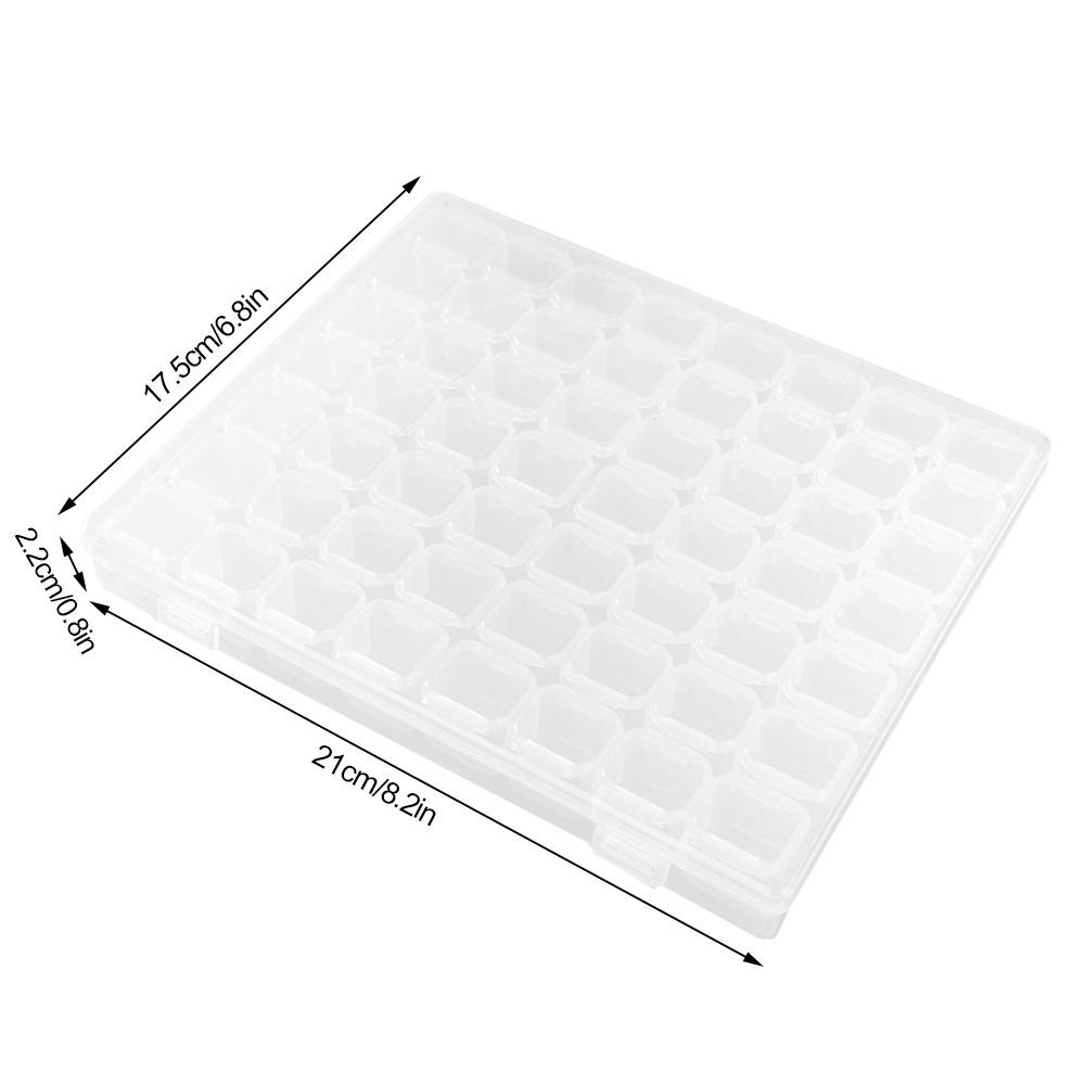 56 Slots Plastic Nail Art Organizer Transparent Appearance Jewelry Container Jewelry Daily Storage