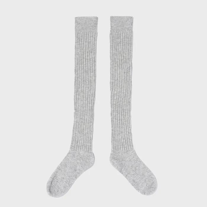 Classic Ribbed Knee Socks (gray)