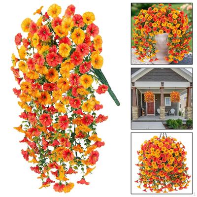 Artificial Hanging Flowers Fake Plants Fading Resistant Silk Flower for Garden