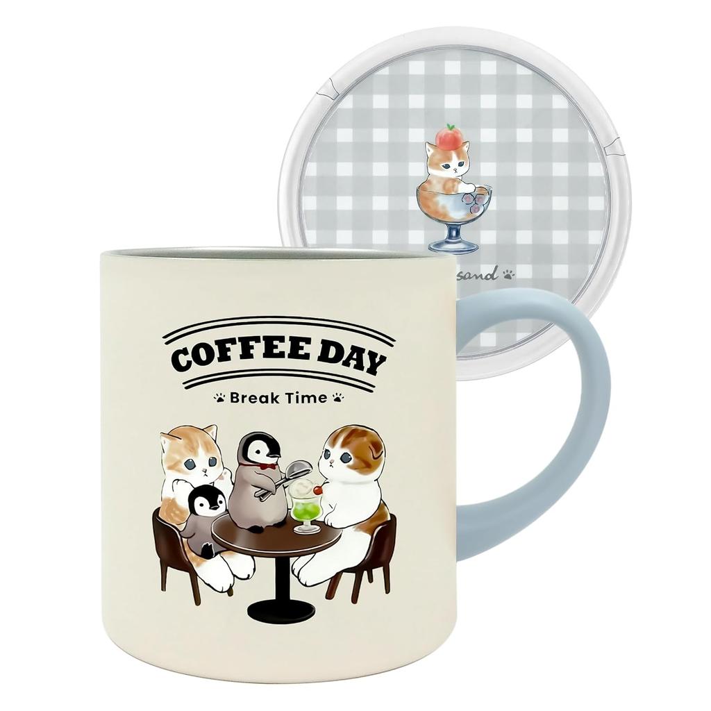 Mofusand Vacuum Double Wall Lid Mug 400ml Cafe 53-2151