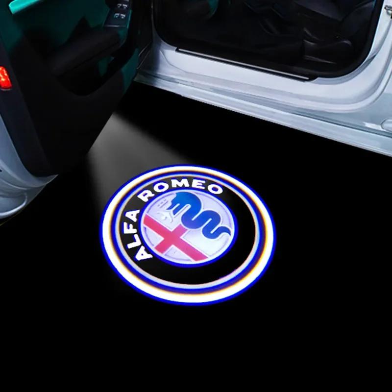 

For Alfa Romeo 2pcs FOR Alfa Romeo LED Car Door Welcome Light Logo Projector Giulia Giulietta Mito Stelvio Brera 147 156 159 car