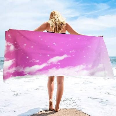 Strandlaken Extra Groot Reizen Strandlakens Deken Zandvrij Sneldrogend Absorberend Zwembadlaken Hawaïaans Strand Badlaken Roze Hemel