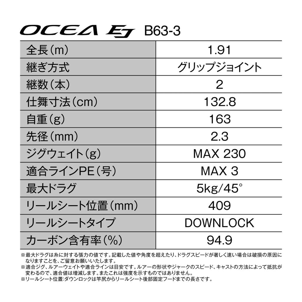 SHIMANO Offshore Rod 25 Ocea EJ B63-3