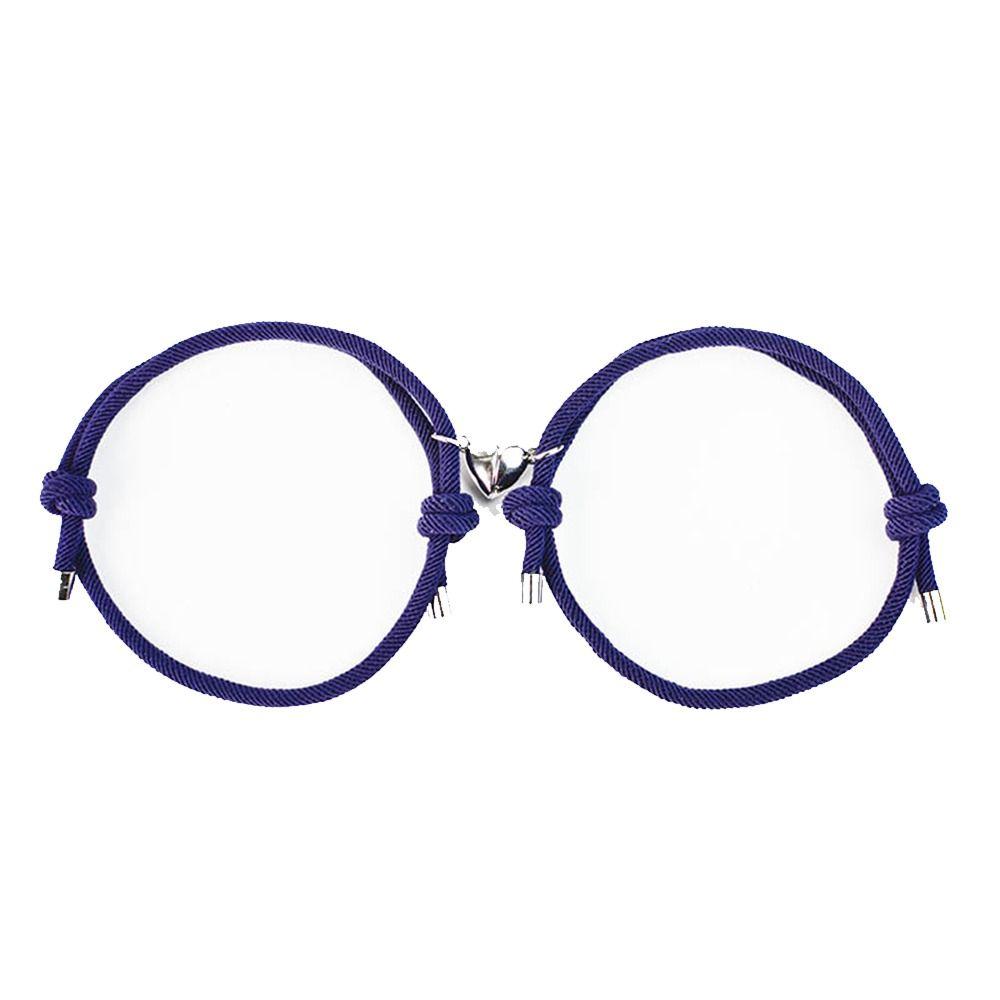 

Любовь Магнитный Браслет Сердце Контрастные Цвета Браслет Удачи Ретро Парный Браслет Украшение темно-синий